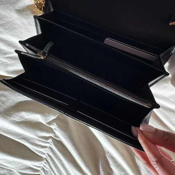 Black Gucci GG Marmont Wallet on Chain Purse - Picture 7 of 15